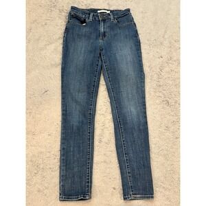 Levis 721 High Rise Skinny Jeans Womens 25 Medium Wash Blue Denim Casual Stretch